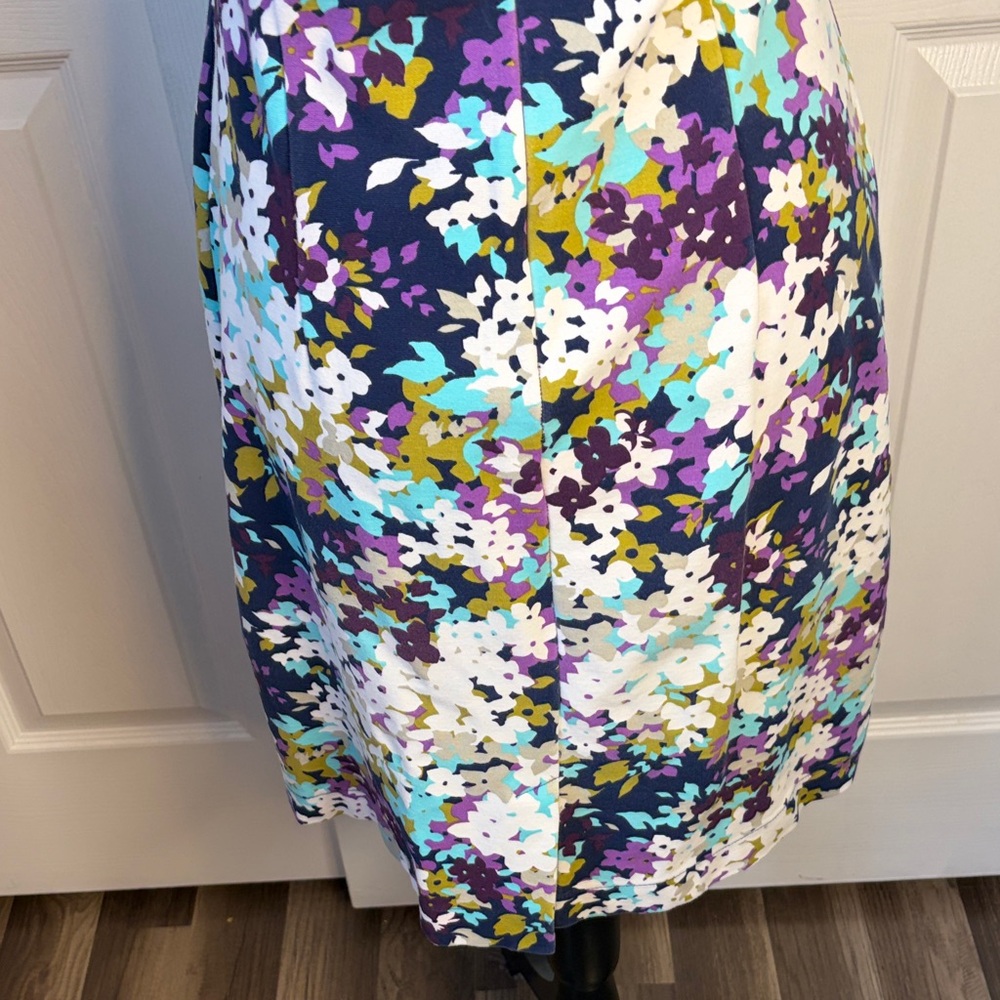 Lands' End Sleeveless Floral Midi Dress in Purple, White and Teal size 6 - Picture 7 of 15